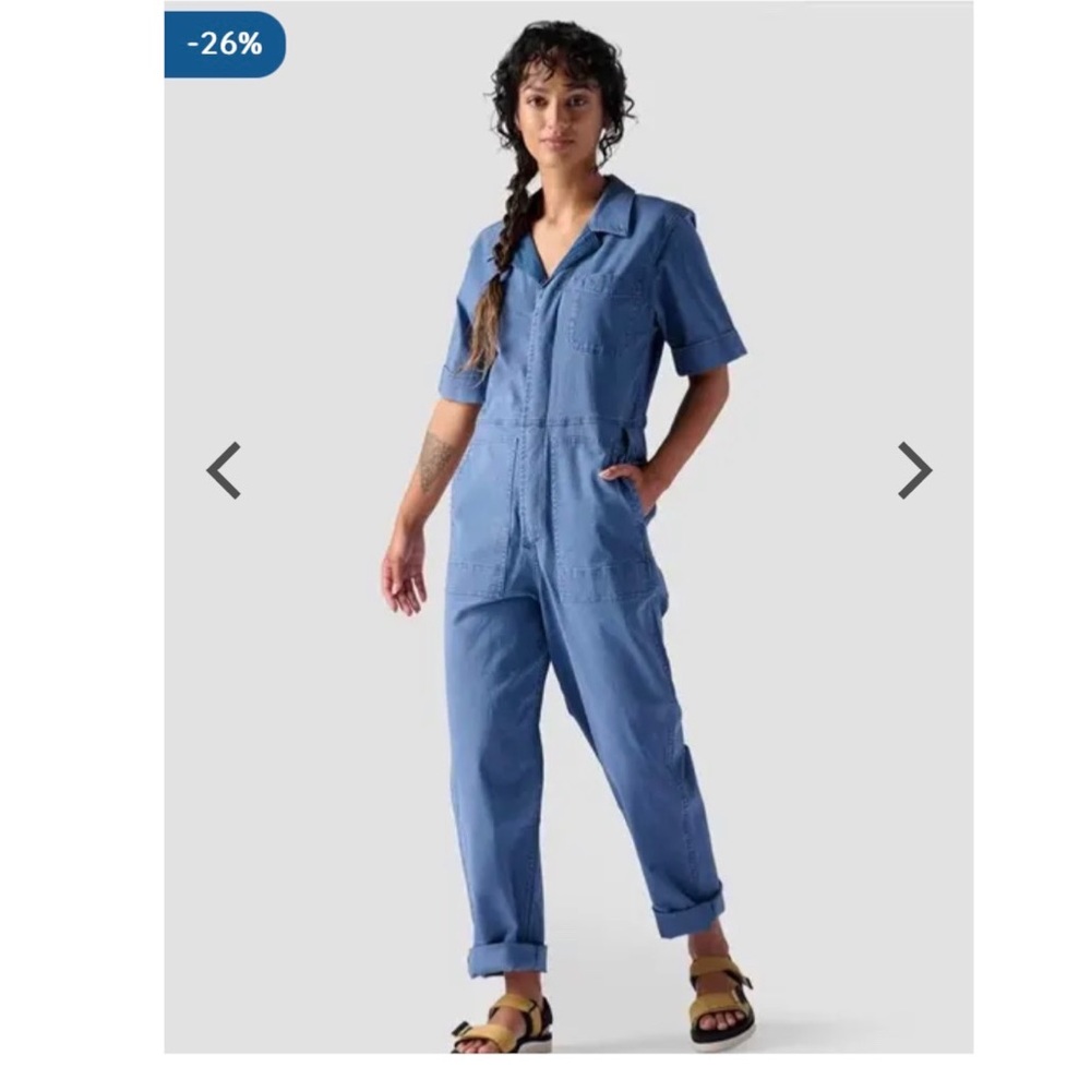 Mara Hoffman Kailyn Recycled Cotton Blue Jumpsuit - Size S